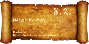 Weigl Konrád névjegykártya